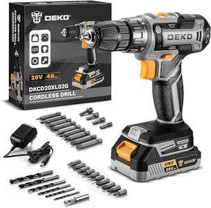 Taladro eléctrico inalámbrico: DEKOPRO Taladro inalámbrico de 20 V taladro inalámbrico con batería y cargador, kit de taladro de 20 voltios
