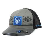 ARIAT Men's Flexfit 110 Southwestern Shield Snapback, Grey, Grey, One Size