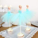 ELSA Frozen Party Cupcake Topper, Cake TOPP, ELSA CENTERPIECEs, Blue BABYSHOWER, Kids Party Supplies Blue,Frozen ELSA Decoration, ELSA Party Supplies, 8PCS Princess, Frozen Birthday Theme