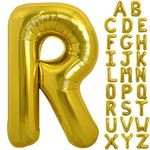 TONIFUL Large Gold Letter R Balloons 40 Inch Helium Balloons,Foil Mylar Big Balloons for Birthday Party Anniversary Supplies Decorations Graduation Ceremony Photo Shoot