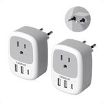 2 Pack European Travel Plug Adapter