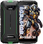 DOOGEE S41T Rugged Smartphone Unlocked 2024,Android 14,6300mAh Battery,8GB+64GB,4G Dual Sim Rugged Phone,13MP Camera,IP68 Waterproof Cell Phone,Face Unlock,NFC T-Mobile,Green