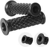 Motorcycle Vintage Non Slip Handlebar Grips 7/8" 22mm 1" 24mm Rubber Handle Grips, Open End (Black)