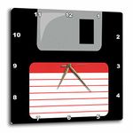 3dRose dpp_57457_3 Retro 90S Computer Black Floppy Disk Graphic Design with Red Label-1990S-Ninties Computer Tech-Wall Clock, 15 by 15-Inch