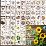 Small Stencils for Painting on Wood Reusable, 3 Inch Reusable Stencil for Craft Ornament Paint Template Stencils for Wall Card Rock Wood Signs Coasters Canvas Home Decor (Flower)