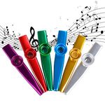 Kazoos Metal Musical Instrument Colorful Aluminum Alloy Kazoo Multipack Good Companion for Ukulele Violin Piano Keyboard 6 Pack