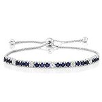 Sterling Silver Blue Sapphire and W