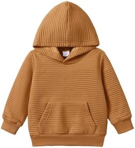 PATPAT Toddler Boy Girl Long Sleeve Hoodie Sweatshirt Pullover Tops Fall Winter Essentials Clothes Brown 18-24 Months