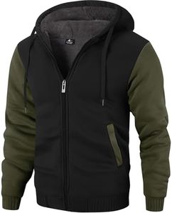 ZITY Men's Zip Up Hoodie Heavyweight Winter Sweatshirt Fleece Sherpa Lined Warm Jacket