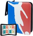 JNBGTU 480 Pockets Trading Card Binder, 60 Pages Removable Vertical Loading 8 Pockets Each Page, PU Zipper Card Binder Album Folder Card Collection Binder for Boys Girls Collectors Gifts