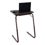 TABLE MAGIC Multipurpose Laptop Table Mat Finish Top PP Steel Metal 53 * 40 * 73cm 6 Heights 3 Angles Adjustable Foldable (Brown Regular)