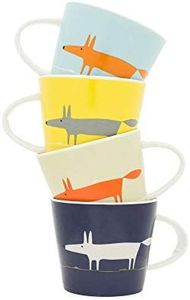 Scion 4-Piece Mr Fox Espresso Cup, Porcelain, Multi-Colour, 9.2 x 7 x 6 cm