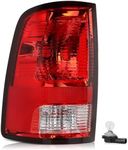 AUTOSAVER88 Tail Light Assembly Compatible with 2009-2018 2009 2010 2011 2012 2013 2014 2015 2016 2017 2018 Dodge Ram 1500/2010-2018 Dodge Ram 2500 3500, Red Clear Tail Lamps with Bulb - Driver Side