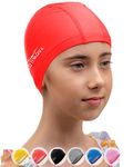 AqtivAqua Swimming Cap for Adults and Kids — Soft and Elastic Spandex with Protective Layer — Ideal for Use in Swimming Pools or Open Water