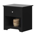 South Shore Furniture Bedside Table, Pure Black