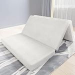 Tri Folding Mattress Topper, Memory Foam Tri-fold Mattress with Ultra Soft Waterproof Washable Cover, Full Size (75"x54"x4")