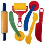 READY 2 LEARN Dough Tools - Set of 6 - Art and Craft for Kids - Sculpting Tools to Roll, Cut, Mould and Flatten - Art Supplies for Pottery and Dough