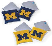 Wild Sports NCAA Michigan Wolverines 8pk Dual Sided Bean Bags, Team Color