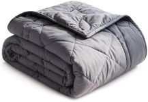 JOLLYVOGUE Weighted Blanket (15lbs, 60''x80''), Heavy Blanket Washable for Adult with Premium Glass Beads-Grey
