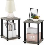 STAR WORK - Standing End Table and Shelf for Living/Bedroom/Home Office | Multipurpose Organizer Shelves | Decor Utility Storage Pack of 1 (2 x 2 Tier End Table)(Mdf Engineered Wood)