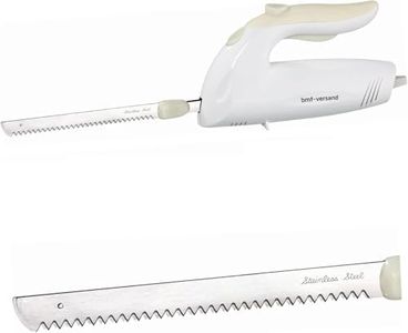Cuchillo eléctrico bmf-versand 150 W – Cuchillo eléctrico para carne apto para lavavajillas – Cuchillo de doble hoja eléctrico – Cuchillo electrónico profesional con paño de cuidado – Acero inoxidable