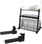 Metal Weights Storage Rack for Dumbbells, Kettlebells and Weight Plate + Weight Plate Holder Attachment 2x2