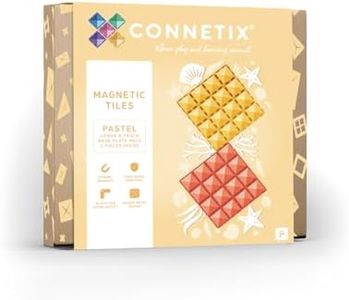 CONNETIX Pastel Base Plate Pack, Lemon & Peach, 2 Pieces