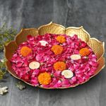 Famia Home Handcrafted Lotus Urli Bowl for Home Decor 10 Inch | Floating Flowers Diya Urli Set for Decoration | Decorative Potpourri Bowls for Diwali Decoration Items for Home Decor