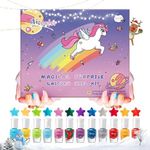 Aieenjor Kids Nail Polish Kit, 12 Color Toddler Nail Polish Set Non Toxic Peel-Off Safe Water Based Free Low Odor Ages 5+ Makeovers and Birthday