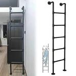 Basement Window Well Egress Ladder, Tall 81 78 76 70 60 59 Inches Bunk Ladder for Treehouse Elevated Beds Double Bed Children Adults Climbing, Metal Step Ladder Black Space-Saving Rv Camper Stool (Co