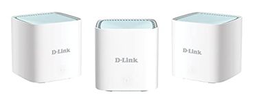 D-Link M15-3 EAGLE PRO Wi-Fi 6 AI AX1500 Mesh System (3-pack) AI Parental Control, Gigabit Ports, 1024 QAM, OFDMA, WPA3, Works with Alexa/Google Assistant.,White