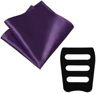 LJBFNN Pocket Squares for Men, 11.81'' Mens Womens Handkerchiefs with Pocket Square Holder for Suits Wedding Party Business (Deep Purple)