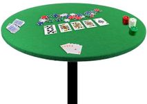 Felt Card Poker Table Cover 36-42 inches Green Stretch Elastic Fitted Bridge Card, Mahjong, Dominoes and Casino Game Night Table Topper Table Cloth Protector