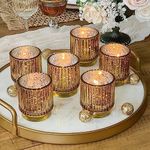 Gold Vintage Ribbed Glass Tealight 