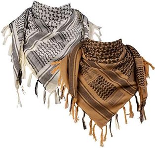 FREE SOLDIER Scarf Military Shemagh Tactical Desert Keffiyeh Head Neck Scarf Arab Wrap with Tassel for Men Women (Coyote Brown & Tan)