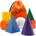 Skoolzy Jumbo 3D Shapes for Teaching 7 pcs - Geometric Shapes - 3D Shapes Manipulatives - Geometric Shapes for Classroom Age 3+