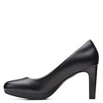 Clarks womens Ambyr Joy Pump, Black Leather, 8.5 Wide US