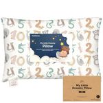 KeaBabies Toddler Pillow with Pillowcase, Jumbo 51X35cm - Soft Organic Cotton Toddler Pillows for Sleeping - Machine Washable - Perfect for Travel, Toddler Bed Set (Wild Count)