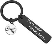 Lywjyb Birdgot Friend Thank You Gift I'm Thankful for You Bitch Friendship Keychain Best Friend Appreciation Gift (Thankful for You Bitch Black)