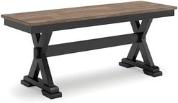 Signature Design by Ashley Wildenauer 50" Dining Bench, 48" W x 16" D x 19" H, Dark Brown & Black