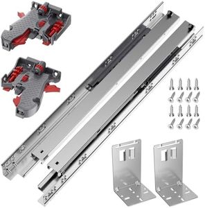 21 Inch 1 Pair Undermount Soft Close Drawer Slides with Rear Mounting Brackets, 3 Full Extension, 3D Adjustable Locking Device, 100LB Load Capacity