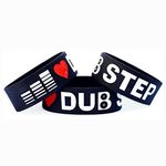 I Love Dub Step Wristband One Inch Dubstep Bracelet