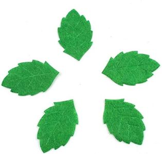 PZRT 100pcs Green Leaves-Shape Felt Card Making Decoration Sewing Crafts Wall Stickers 30mm