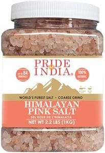 Pride Of India - Pure Himalayan Pink Salt - Enriched w/ 84+ Natural Minerals, Coarse Grind 2.2 Pound (35.2oz) Jar - Himalayan Salt, Himalayan Pink Salt, Pink Himalayan Salt, Grind Salt, Pure Rock Salt