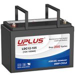 UPLUS Hybrid Gel Deep Cycle Leisure Battery,12V 105Ah (100Ah) AGM-Maintenance Free SLA Batteries, 2000 Cycles, for Solar, RV, Backup, Trolling Motor, Marine and Off-Grid System, LDC12-105 GROUP 27