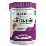 HealthyHey Nutrition Curcumin with Bioperine 1310mg (Ultra Pure) | Organic Turmeric, 300 Vegetable Capsules with Piperine