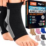PhysFlex Compression Socks for Plantar Fasciitis, Achilles Tendonitis Relief - Ankle Compression Sleeve for Heel Spurs, Foot Swelling, Fatigue & Sprain - Arch Support Brace for Work, Gym, Sports