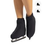 CALZITALY PACK 1/2 PAIRES - Cover Skates, Skate Boot Covers, Roller and Ice Skating Wear Woman and Girl, 70 DEN, 10-8, Made In Italy (1-4, Black)