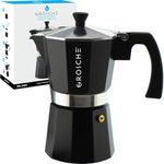 GROSCHE Milano Moka Stovetop Espresso Coffee Maker (Black, 6 cup - 9.3 oz)