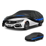 Molebt Car Cover Waterproof All Weather for Automobiles, Universal Fit Audi A4, Toyota Corolla/Prius, KIA Forte, Hyundai Elantra, Chevrolet Volt, Volkswagen Jetta, Honda Insight, Ford Focus etc.